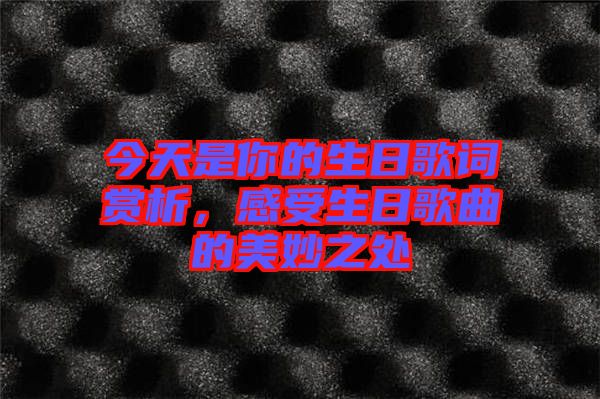 今天是你的生日歌詞賞析，感受生日歌曲的美妙之處
