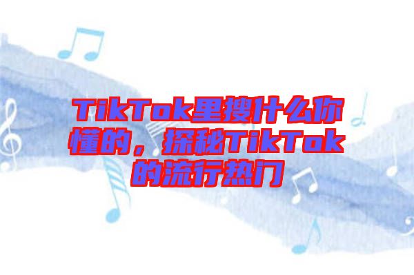 TikTok里搜什么你懂的，探秘TikTok的流行熱門