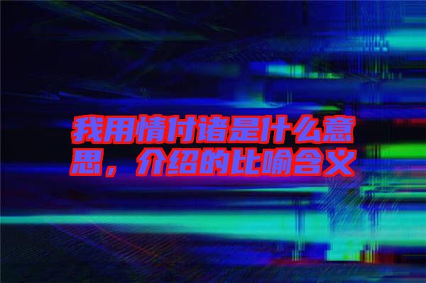 我用情付諸是什么意思，介紹的比喻含義