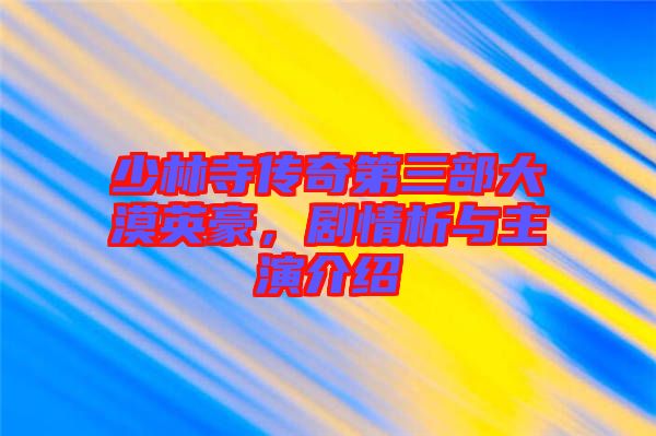 少林寺傳奇第三部大漠英豪，劇情析與主演介紹
