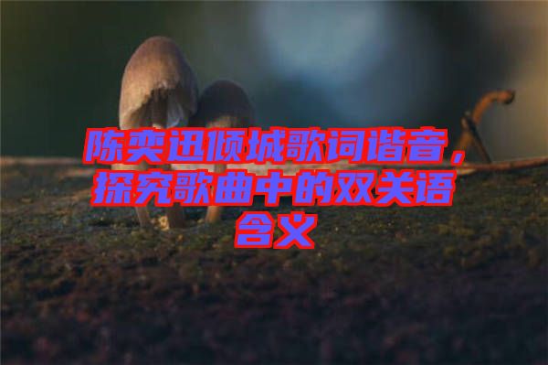 陳奕迅傾城歌詞諧音，探究歌曲中的雙關(guān)語含義