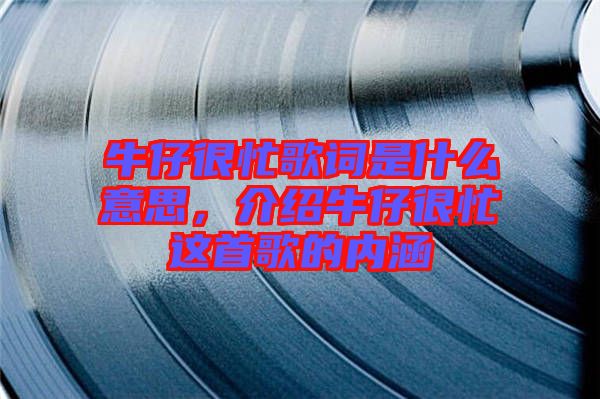 牛仔很忙歌詞是什么意思，介紹牛仔很忙這首歌的內(nèi)涵