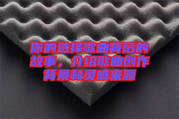 你的選擇歌曲背后的故事，介紹歌曲創(chuàng)作背景和靈感來源