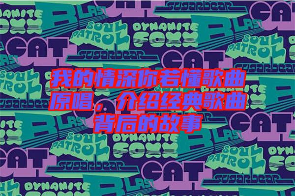 我的情深你若懂歌曲原唱，介紹經(jīng)典歌曲背后的故事