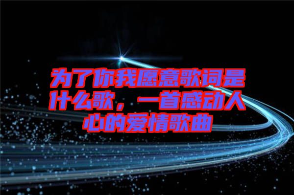 為了你我愿意歌詞是什么歌，一首感動人心的愛情歌曲