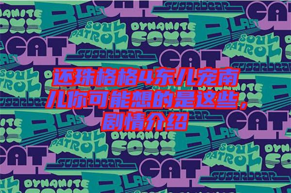 還珠格格4東兒寵南兒你可能想的是這些，劇情介紹