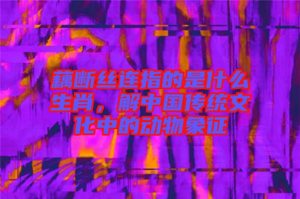 藕斷絲連指的是什么生肖，解中國傳統(tǒng)文化中的動物象征