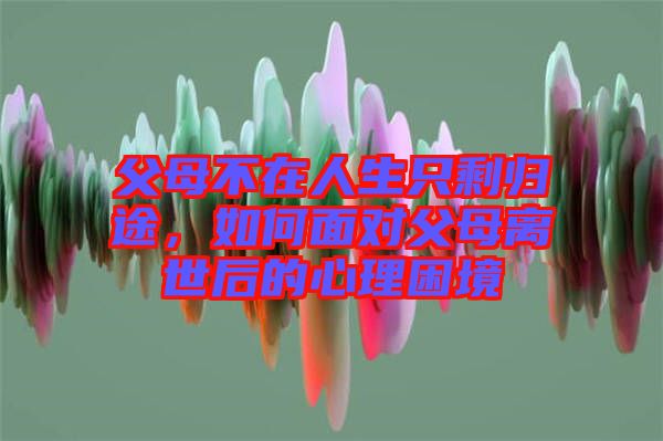 父母不在人生只剩歸途，如何面對父母離世后的心理困境