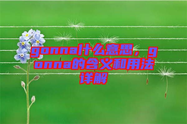 gonna什么意思，gonna的含義和用法詳解