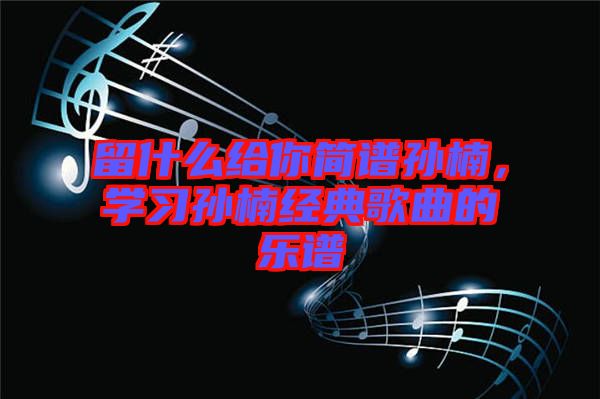 留什么給你簡(jiǎn)譜孫楠，學(xué)習(xí)孫楠經(jīng)典歌曲的樂(lè)譜