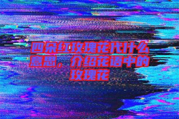 四朵紅玫瑰花代什么意思，介紹花語中的玫瑰花