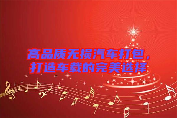 高品質無損汽車打包，打造車載的完美選擇