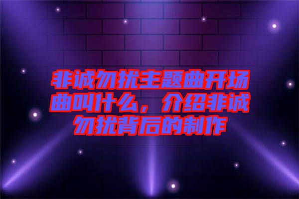 非誠勿擾主題曲開場曲叫什么，介紹非誠勿擾背后的制作