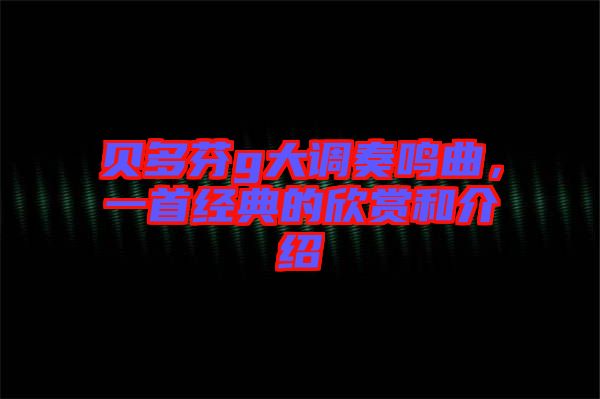 貝多芬g大調(diào)奏鳴曲，一首經(jīng)典的欣賞和介紹