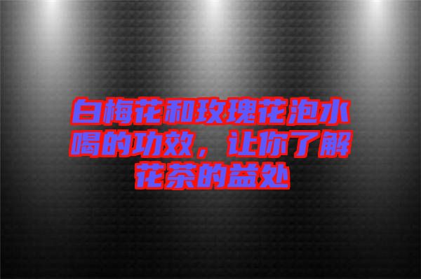 白梅花和玫瑰花泡水喝的功效，讓你了解花茶的益處