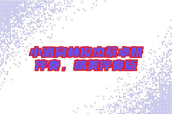 小酒窩林俊杰蔡卓妍伴奏，精美伴奏版