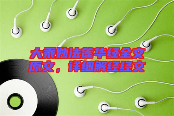 大乘妙法蓮華經(jīng)全文原文，詳細(xì)解經(jīng)經(jīng)文