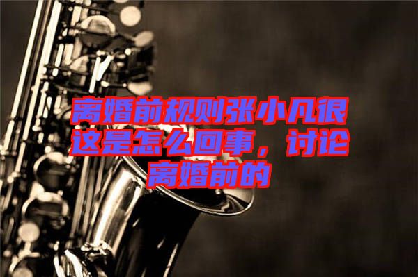 離婚前規(guī)則張小凡很這是怎么回事，討論離婚前的