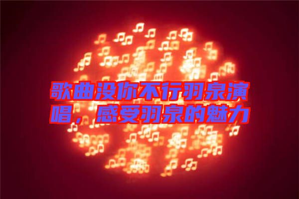 歌曲沒你不行羽泉演唱，感受羽泉的魅力