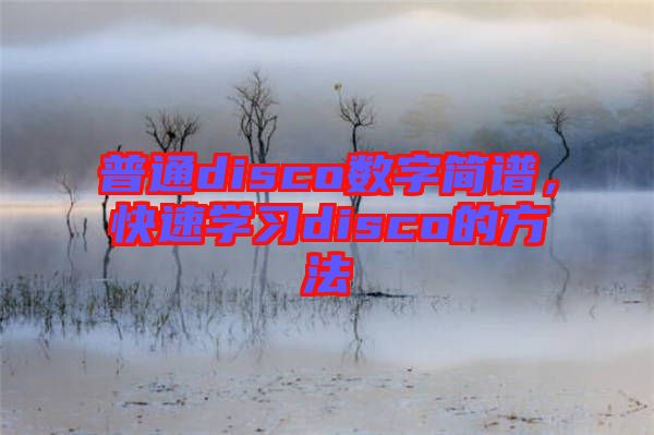 普通disco數(shù)字簡(jiǎn)譜，快速學(xué)習(xí)disco的方法