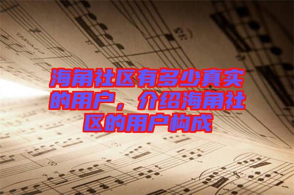 海角社區(qū)有多少真實(shí)的用戶，介紹海角社區(qū)的用戶構(gòu)成