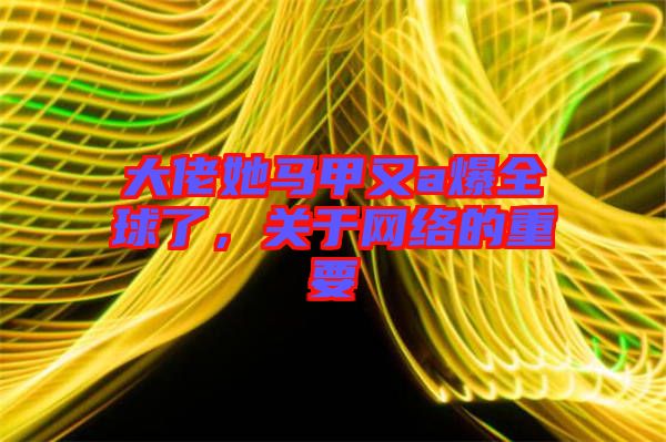 大佬她馬甲又a爆全球了，關(guān)于網(wǎng)絡的重要