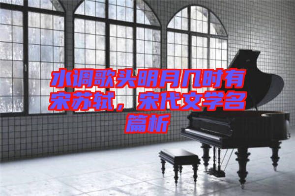 水調(diào)歌頭明月幾時有宋蘇軾，宋代文學(xué)名篇析