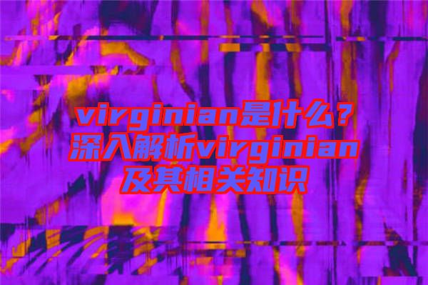 virginian是什么？深入解析virginian及其相關(guān)知識(shí)