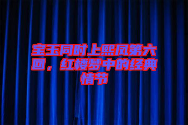 寶玉同時(shí)上熙鳳第六回，紅樓夢中的經(jīng)典情節(jié)