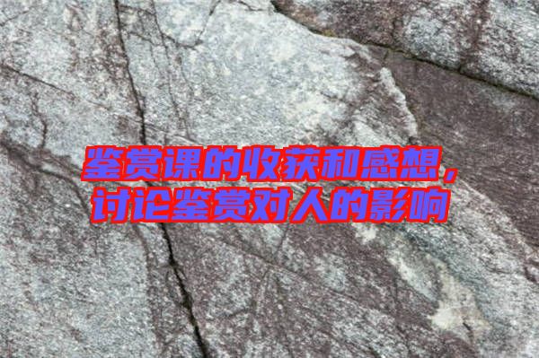 鑒賞課的收獲和感想，討論鑒賞對(duì)人的影響