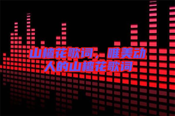 山楂花歌詞，唯美動人的山楂花歌詞