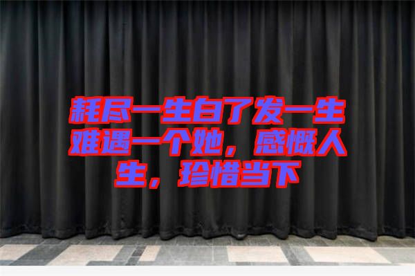 耗盡一生白了發(fā)一生難遇一個(gè)她，感慨人生，珍惜當(dāng)下