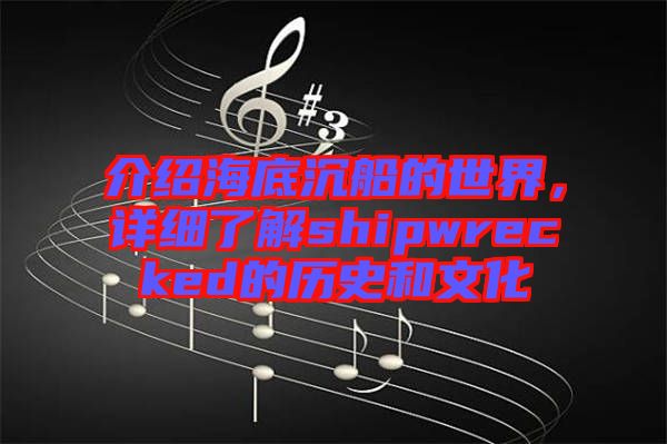 介紹海底沉船的世界，詳細了解shipwrecked的歷史和文化