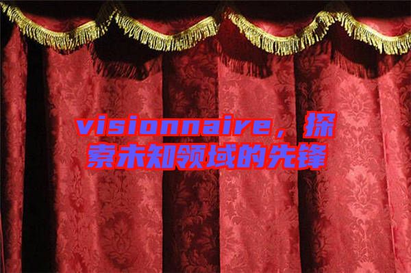 visionnaire，探索未知領(lǐng)域的先鋒