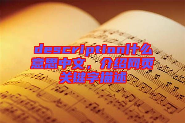 description什么意思中文，介紹網(wǎng)頁關(guān)鍵字描述