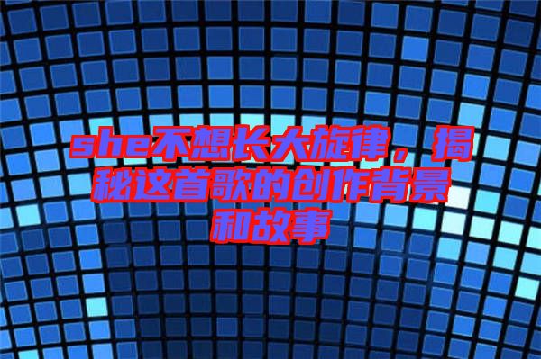 she不想長大旋律，揭秘這首歌的創(chuàng)作背景和故事