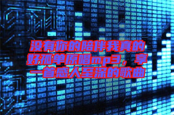沒有你的陪伴我真的好孤單原唱mp3，享一首感人至深的歌曲