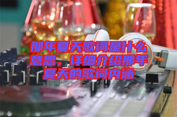 那年夏天歌詞是什么意思，詳細介紹那年夏天的歌詞內(nèi)涵