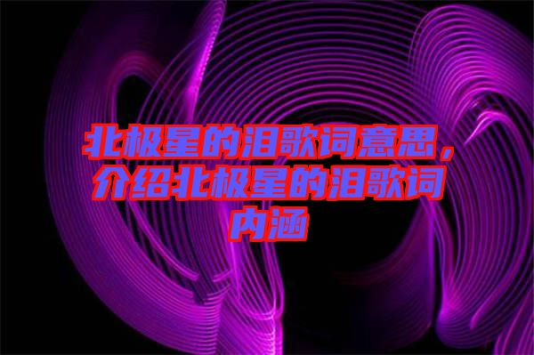 北極星的淚歌詞意思，介紹北極星的淚歌詞內(nèi)涵