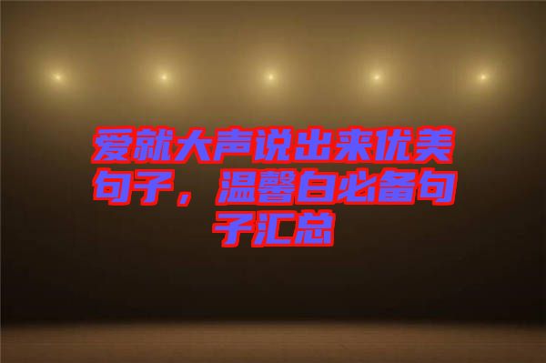 愛就大聲說出來優(yōu)美句子，溫馨白必備句子匯總