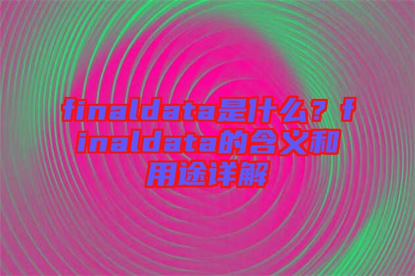 finaldata是什么？finaldata的含義和用途詳解
