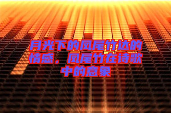 月光下的鳳尾竹達的情感，鳳尾竹在詩歌中的意象