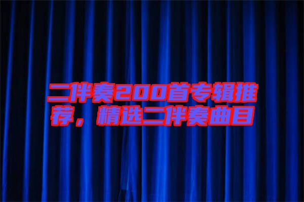 二伴奏200首專輯推薦，精選二伴奏曲目