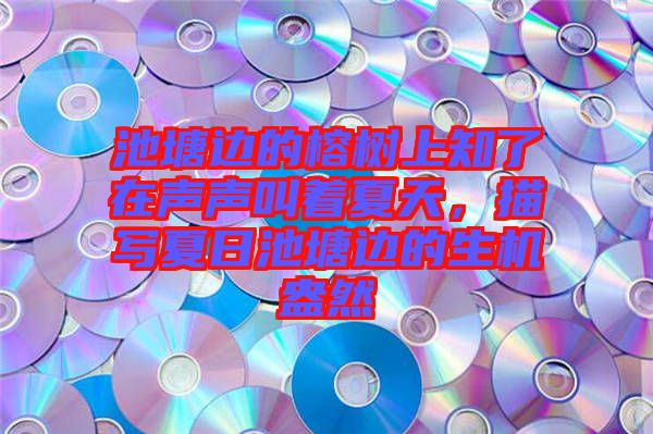 池塘邊的榕樹上知了在聲聲叫著夏天，描寫夏日池塘邊的生機盎然