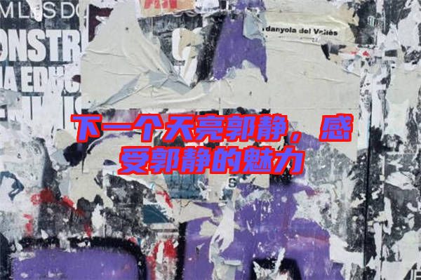 下一個天亮郭靜，感受郭靜的魅力