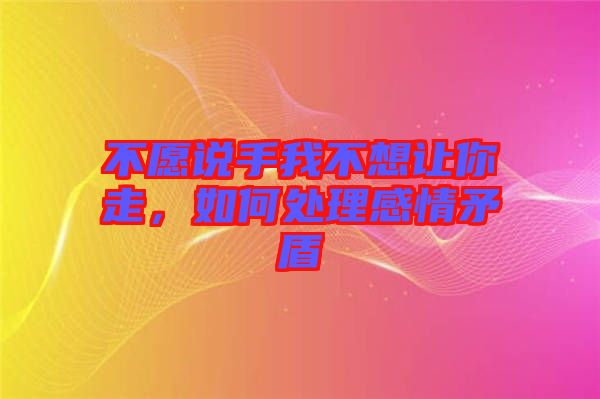 不愿說手我不想讓你走，如何處理感情矛盾