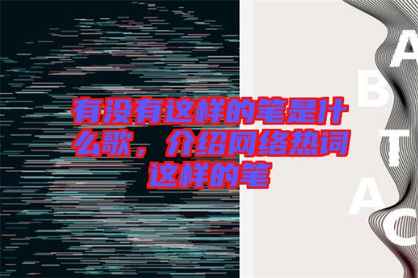 有沒有這樣的筆是什么歌，介紹網絡熱詞這樣的筆