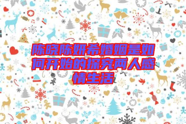 陳曉陳妍?；橐鍪侨绾伍_始的探究兩人感情生活