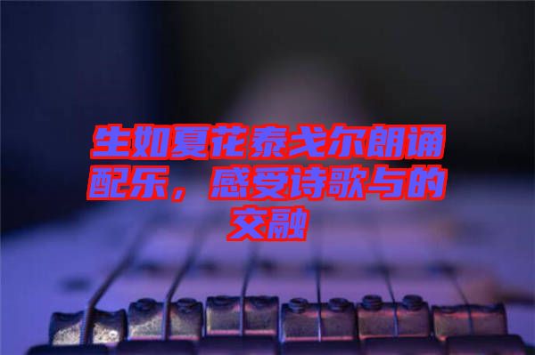生如夏花泰戈爾朗誦配樂，感受詩歌與的交融