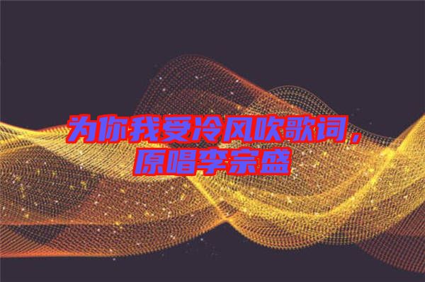 為你我受冷風(fēng)吹歌詞，原唱李宗盛